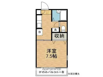 メゾン・ド・スパシュオ(1K/2階)の間取り写真