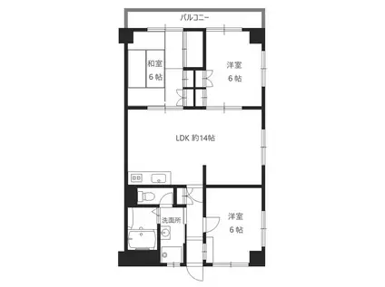 御影ハイツ(3LDK/2階)の間取り写真