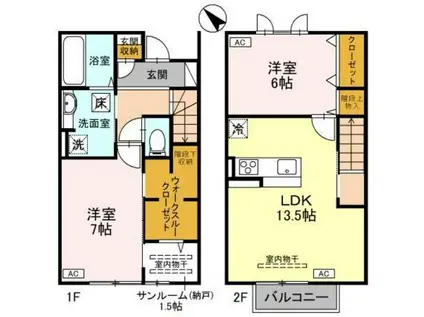 ACERO(2LDK/1階)の間取り写真