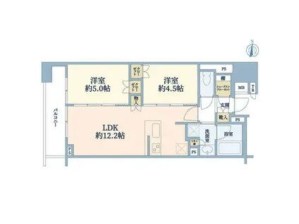 BRILLIA TOWER八王子(2LDK/6階)の間取り写真