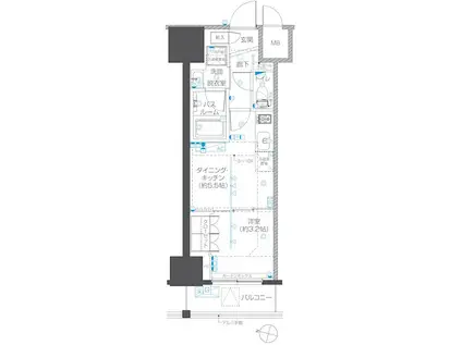 ZOOM本郷(1DK/3階)の間取り写真