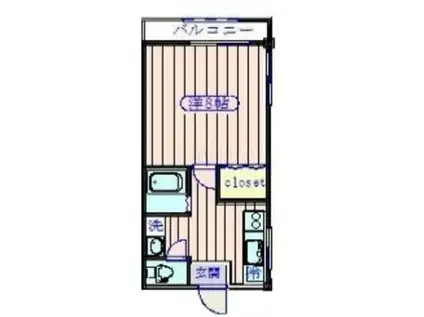 サンテラス川口(1K/2階)の間取り写真