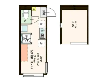 アルモニー千川(ワンルーム/2階)の間取り写真