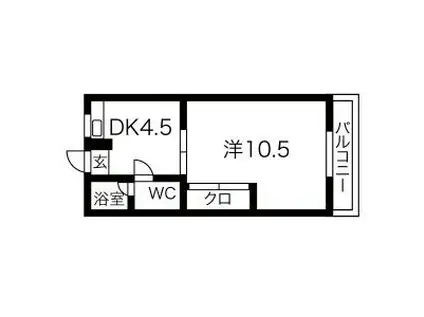 エクセル今里(1DK/2階)の間取り写真