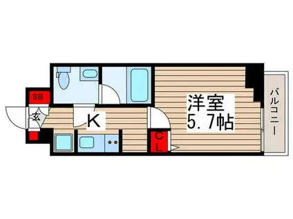 AZEST北千住(1K/7階)の間取り写真