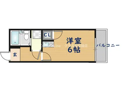 五百石マンション(ワンルーム/2階)の間取り写真