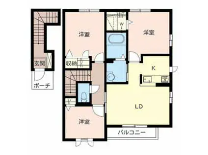 シャーメゾン南町ノ坪(3LDK/2階)の間取り写真