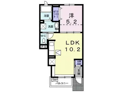 イル フィオーレ(1LDK/1階)の間取り写真