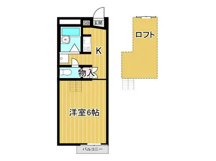 JOYEUX(1K/1階)の間取り写真