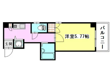 センチュリー皆実(1K/2階)の間取り写真