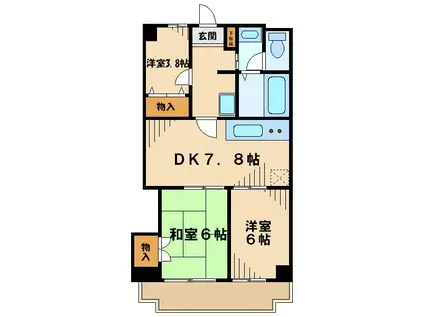 トーカド宮崎台(3DK/2階)の間取り写真