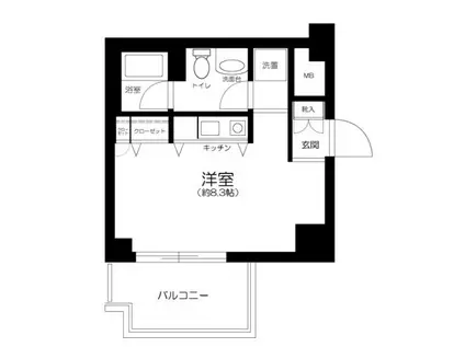 藤和シティコープ新丸子(ワンルーム/8階)の間取り写真