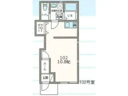 LILI(ワンルーム/1階)の間取り写真