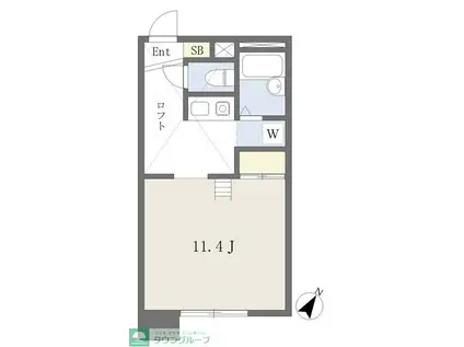 FアラモードI(1K/2階)の間取り写真