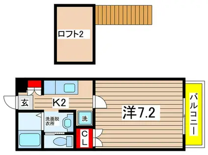 ホワイトメゾン(1K/2階)の間取り写真