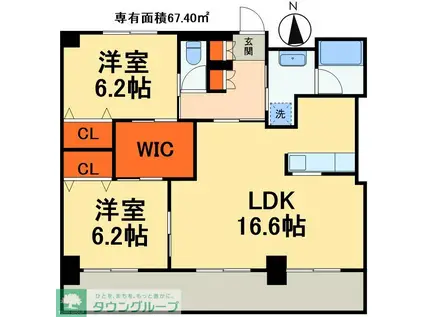 ライヴス行徳(2LDK/4階)の間取り写真