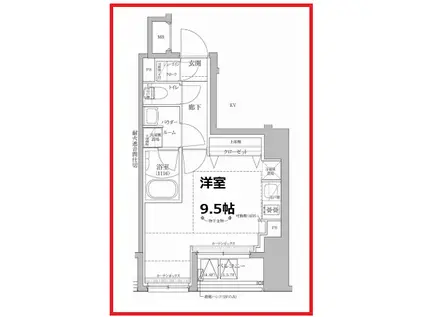 リルシア上野イースト(ワンルーム/5階)の間取り写真