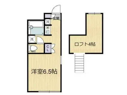 HI-CUBE(1K/1階)の間取り写真