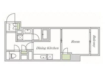 アステリア(1DK/1階)の間取り写真