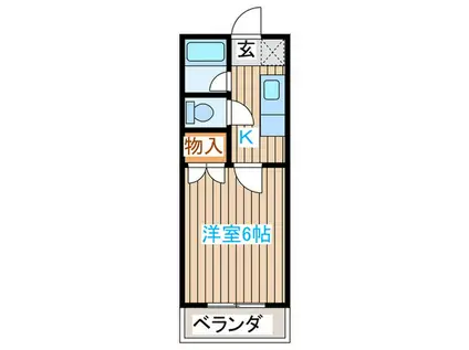 ピュアII(1K/2階)の間取り写真