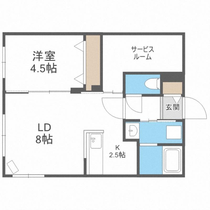 PARTIRE 裏参道(1SLDK/1階)の間取り写真