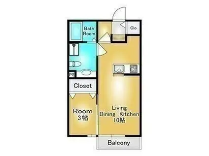 フィオレット(1LDK/2階)の間取り写真