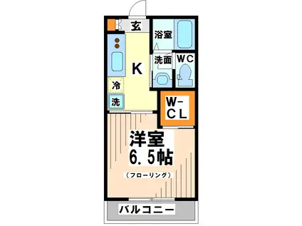 エムワメゾン(1K/1階)の間取り写真