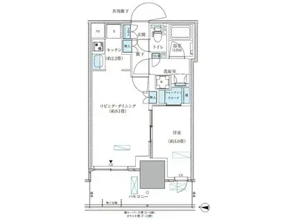 パークアクシス西大島コンフォートスクエア(1LDK/9階)の間取り写真