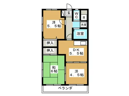 メゾン宿地(3DK/2階)の間取り写真