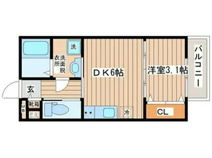 L`EJADE(1DK/3階)の間取り写真