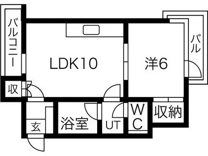 ヴィラ プリンス(1LDK/2階)の間取り写真