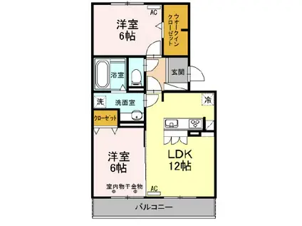 エスペランサIV(2LDK/1階)の間取り写真