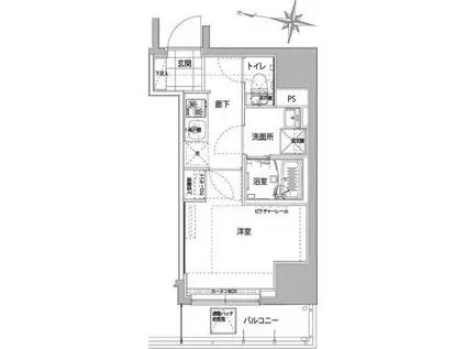 ハーモニーレジデンス横浜大通公園(1K/9階)の間取り写真