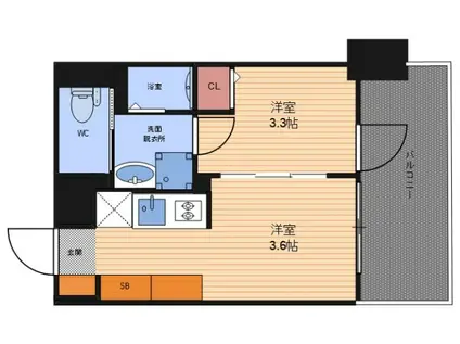 ジオエント梅田北リバーフロント(2K/8階)の間取り写真