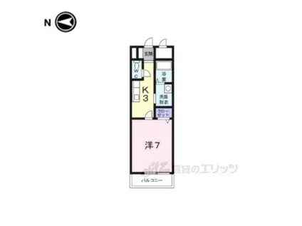 クローバーハイツ(1K/3階)の間取り写真