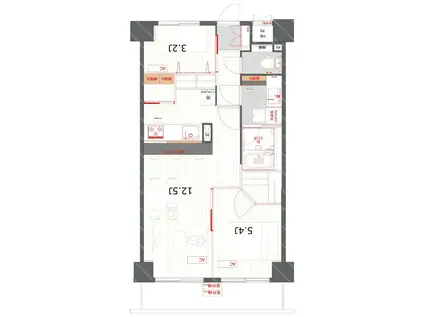 オーキッドレジデンス練馬北町(2LDK/7階)の間取り写真