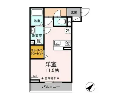 ONE UNIVERSITY PLACE(ワンルーム/3階)の間取り写真