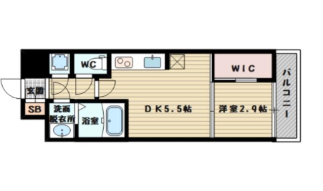 セレニテ新大阪プリエ(1DK/10階)の間取り写真