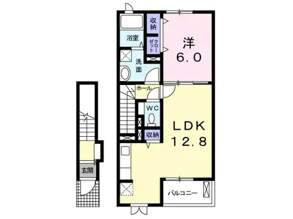 プリムローズ27 II(1LDK/2階)の間取り写真