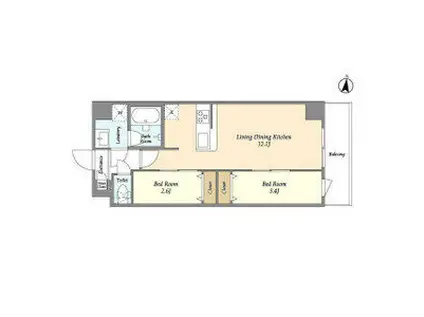 アルファコート梅島(2LDK/5階)の間取り写真