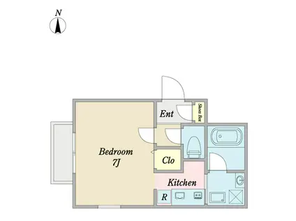 高瀬川ストゥーディオ(1K/3階)の間取り写真