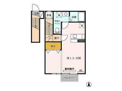 ガーデンヒルズNA202(ワンルーム/2階)の間取り写真