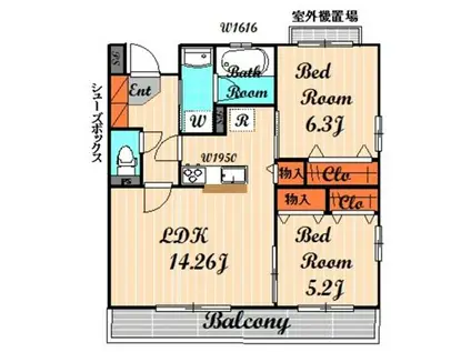 PUERTA SUR TOKIO(2LDK/1階)の間取り写真