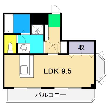 メゾンSEI(1K/4階)の間取り写真