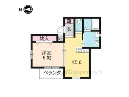 クレイドル円町(1DK/3階)の間取り写真