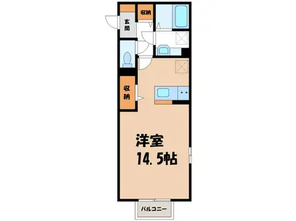 MODISHII(ワンルーム/1階)の間取り写真