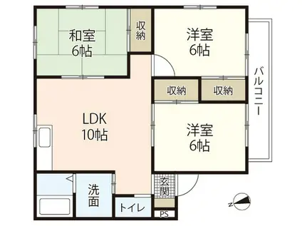 レスト矢野(3LDK/3階)の間取り写真