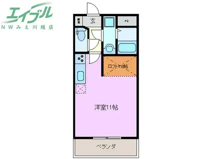 スターブル(ワンルーム/2階)の間取り写真