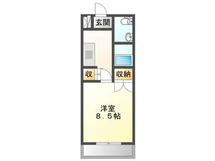 スカイメゾンB(1K/1階)の間取り写真