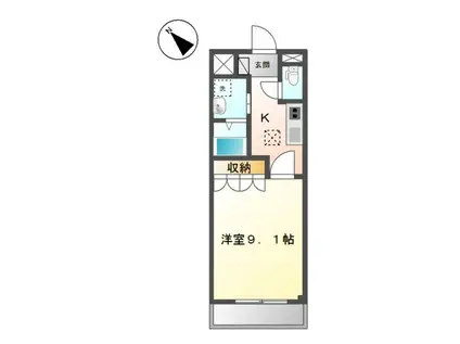 アジュール(1K/1階)の間取り写真